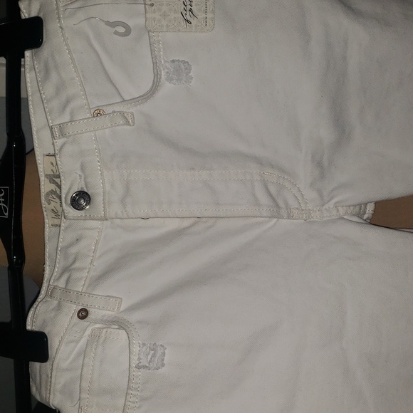 We Free People Tapered Baggy Boyfriend Jeans Chalk White Distres - Picture 5 of 11